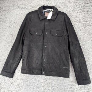 Civil Society Jacket Mens Medium Black Long Sleeve Button Up  *NWT*